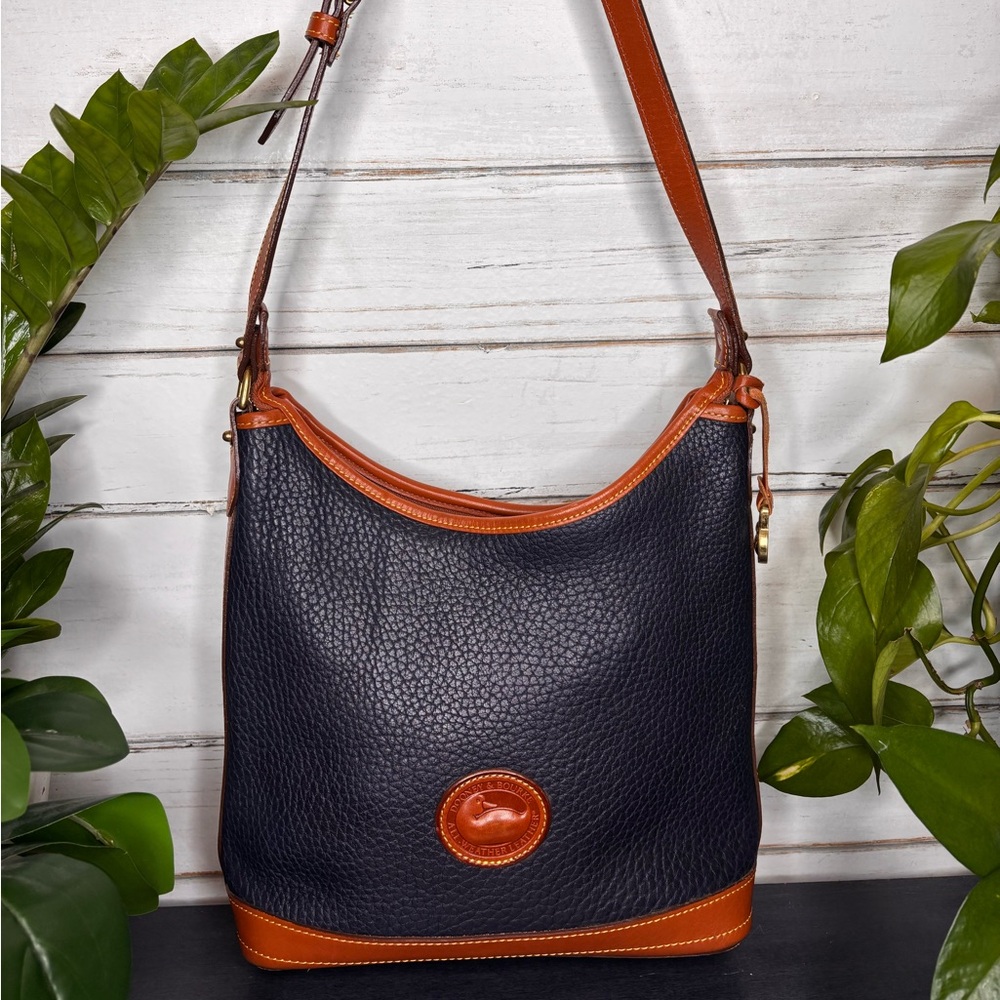 Dooney & Bourke Black and Tan Leather Shoulder Bag